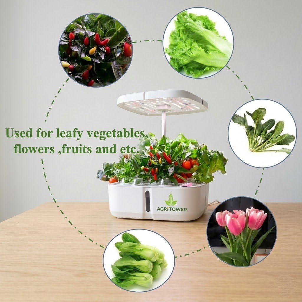 Grow various herbs, leafy greens, and even cherry tomatoes effortlessly