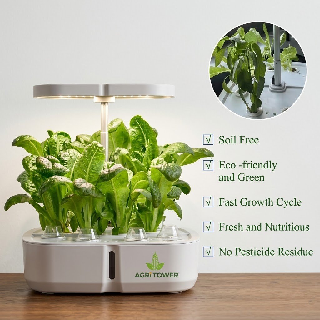 Grow various herbs, leafy greens, and even cherry tomatoes effortlessly