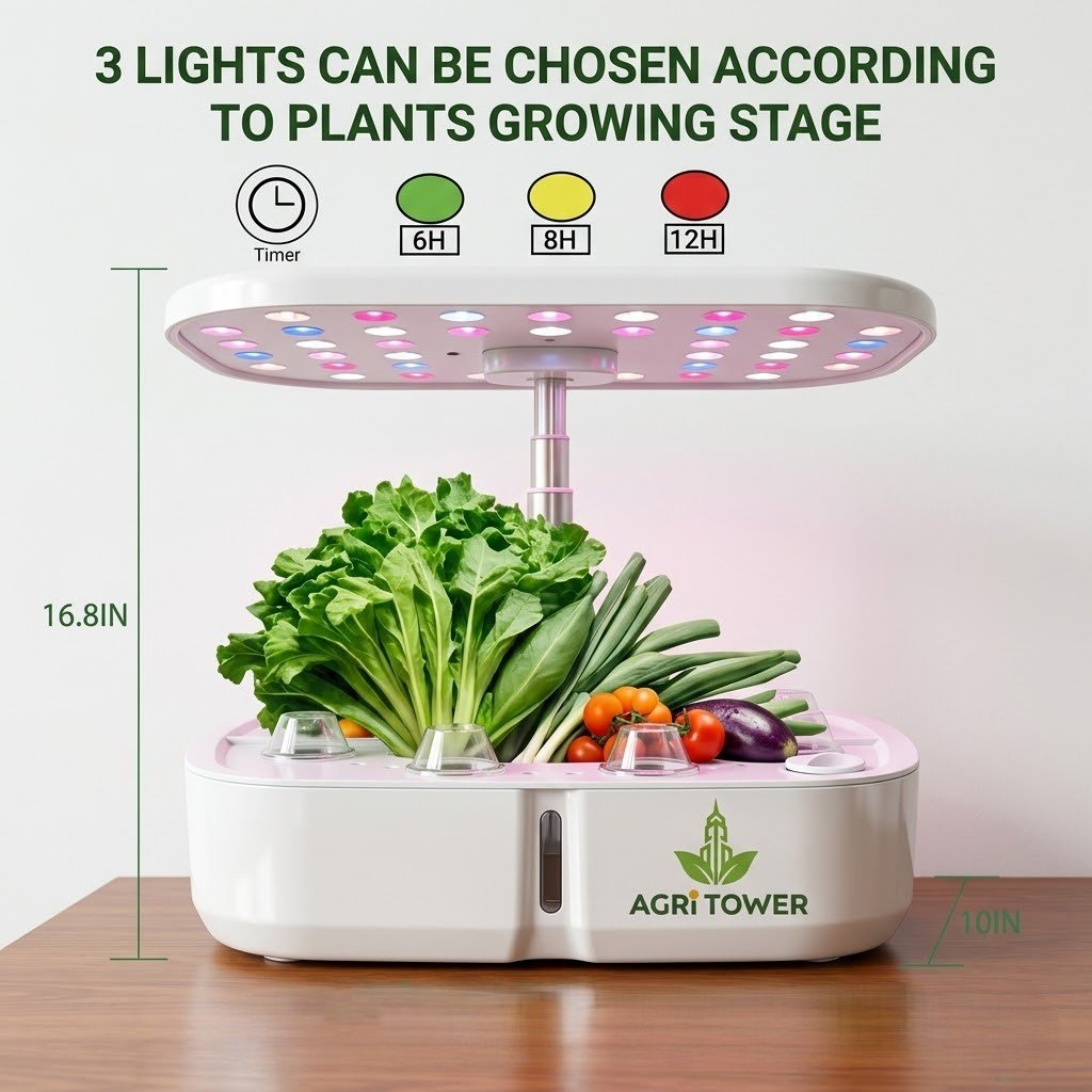 Grow various herbs, leafy greens, and even cherry tomatoes effortlessly