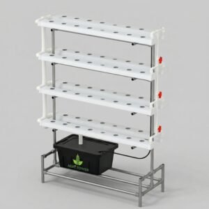 Agri Tower H-Pro 80-Hole Vertical NFT Hydroponic System with metal stand