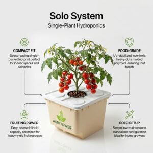 Premium Agri Tower - Solo Hydroponic System 5-Hole