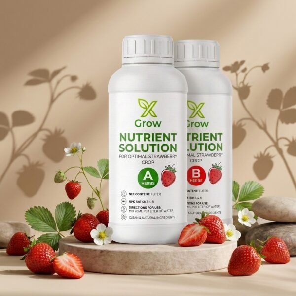 GrowX Hydroponics Nutrient Solution A&B for Strawberries - 2L Bundle Pack